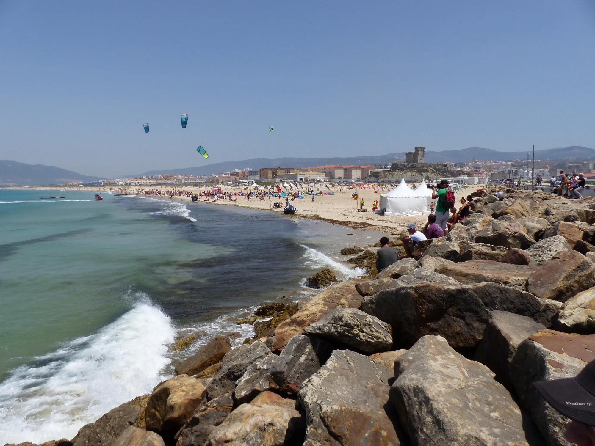 Tarifa beach, view of the kitesurf spot